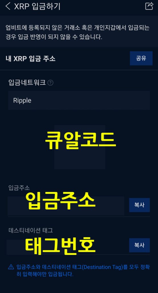 업비트 리플 주소