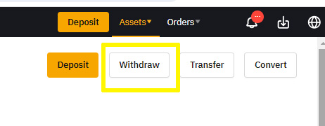 바이비트에서 바이비트 송금 Withdraw