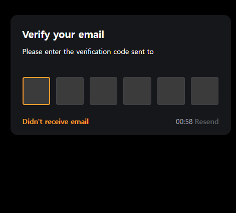 The 6-digit verification code entry screen to finalize how to sign up for Bybit.